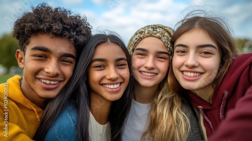 Teenagers navigating cultural diversity, teens from different cultural backgrounds engaging in social events or school activities,