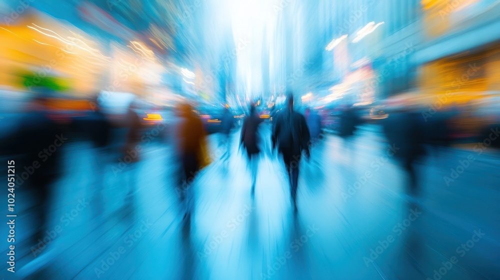 a busy urban environment filled with motion-blurred people, cars, and buildings, a busy urban environment filled with motion-blurred people, cars, and buildings,