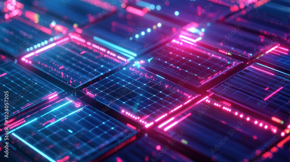 Solar panels with AI-based energy optimization, solar panels connected to an AI-driven system that optimizes energy production and usage, Solar panels with AI-based energy optimization, solar panels connected to an AI-driven system that optimizes energy production and usage,