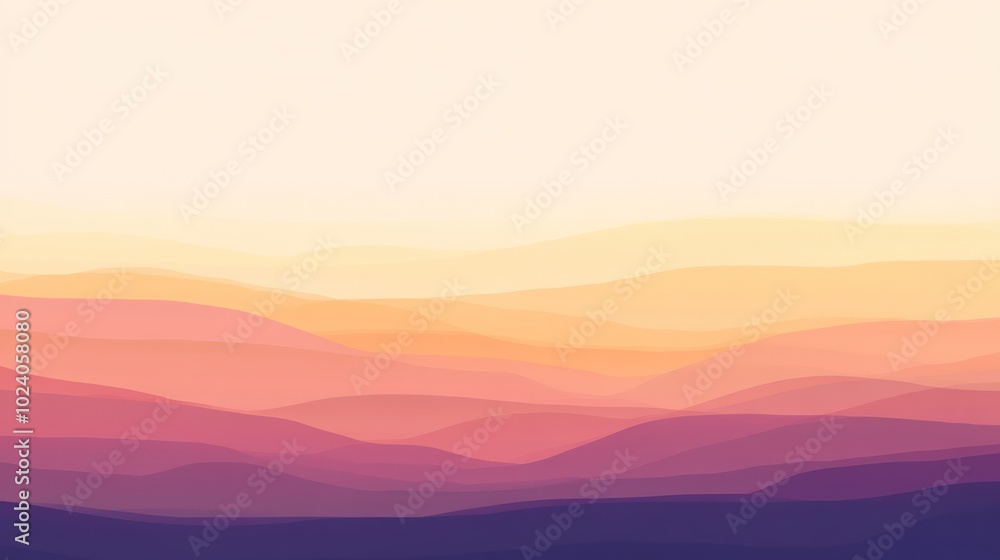 Sunset gradient for mindfulness and mental health campaigns, depicting soft, 