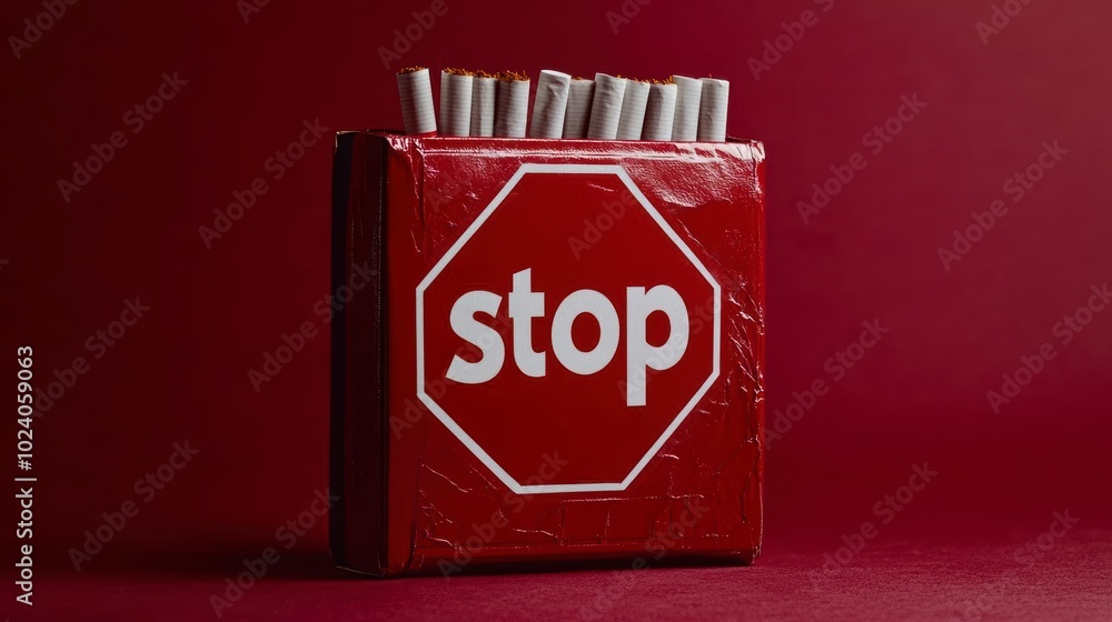 Fototapeta premium cigarette box with the word STOP
