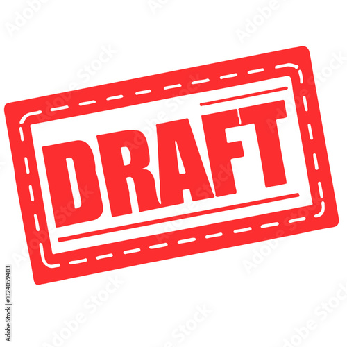 Draft stamp graphic with red rectangular design