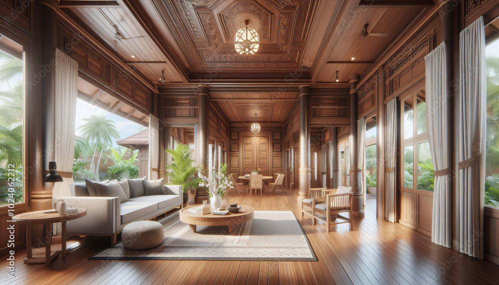 modern thai traditional wood house in a city modern thai traditional wood house in a city