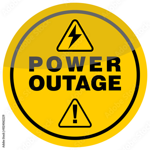 Warning, Power Outage, sign vector