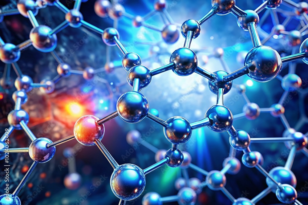 3D Render of Molecule and Chemical Formula Illustration Featuring Graphene Ice Structure for Scientific Visualization 3D Render of Molecule and Chemical Formula Illustration Featuring Graphene Ice Structure for Scientific Visualization