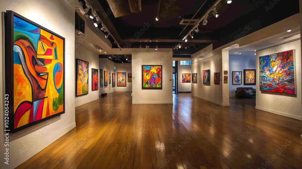 Vibrant Modern Art Gallery Interior Vibrant Modern Art Gallery Interior