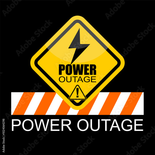 Warning, Power Outage, sign vector