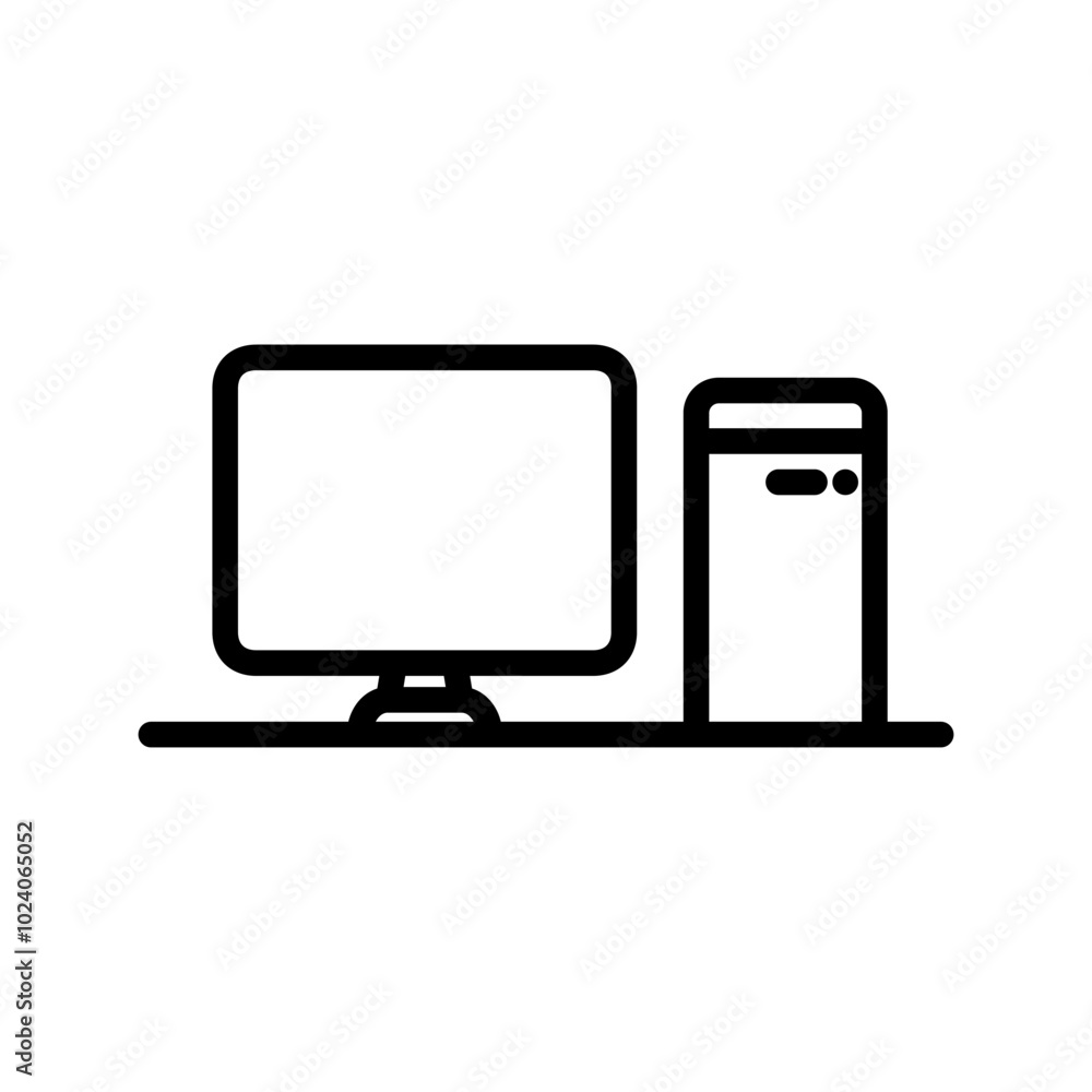 computer icon line vector design in trendy style computer icon line vector design in trendy style