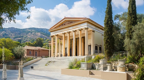 Elegant entrance to the Theater Museum featuring grand architectural design, inviting visitors to explore the history of performance arts. A sophisticated gateway that reflects the cultural 