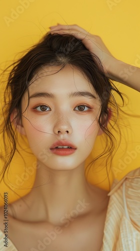 Portrait of a Young Woman with Natural Makeup