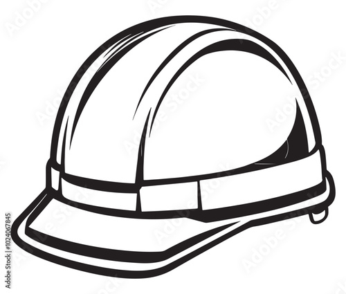 Construction Hard Hat Silhouette Vector, Engineer hard hat Safety Helmet, Safety helmet icon