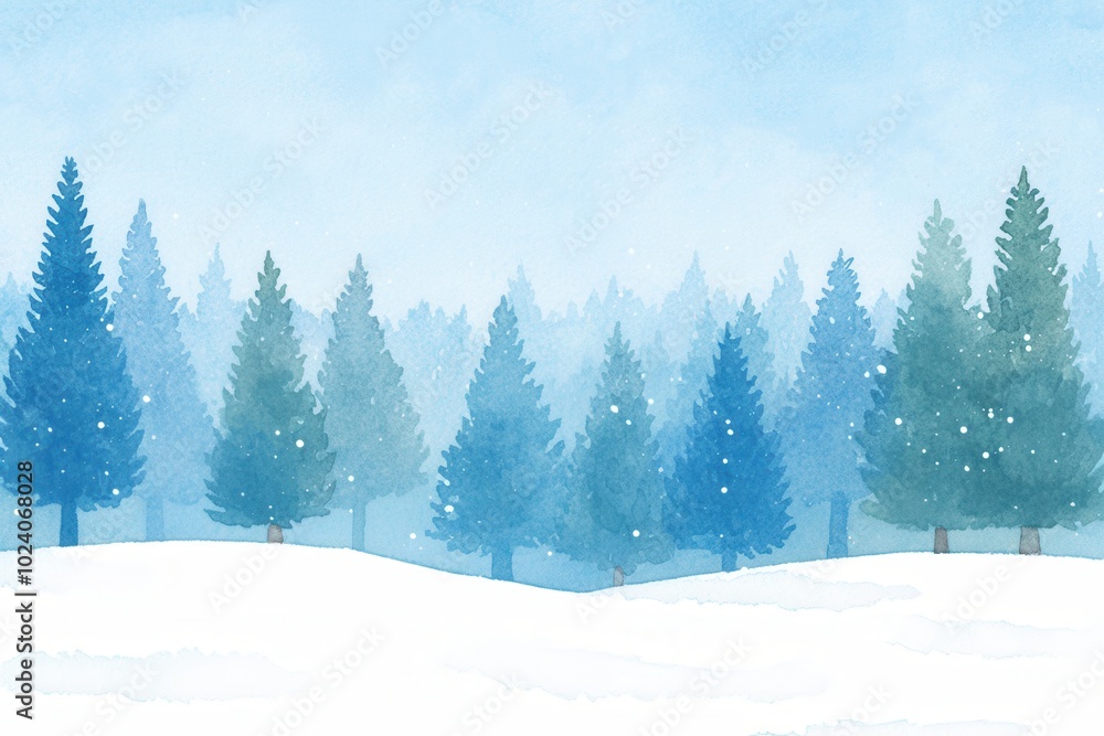 Obraz premium Intricate snowflake patterns falling over an enchanted winter forest