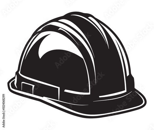 Construction Hard Hat Silhouette Vector, Engineer hard hat Safety Helmet, Safety helmet icon