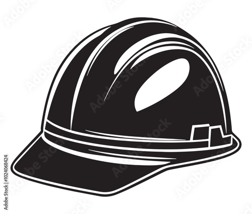 Construction Hard Hat Silhouette Vector, Engineer hard hat Safety Helmet, Safety helmet icon