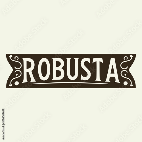 robusta coffee vintage label drink emblem badge retro vector illustration template design