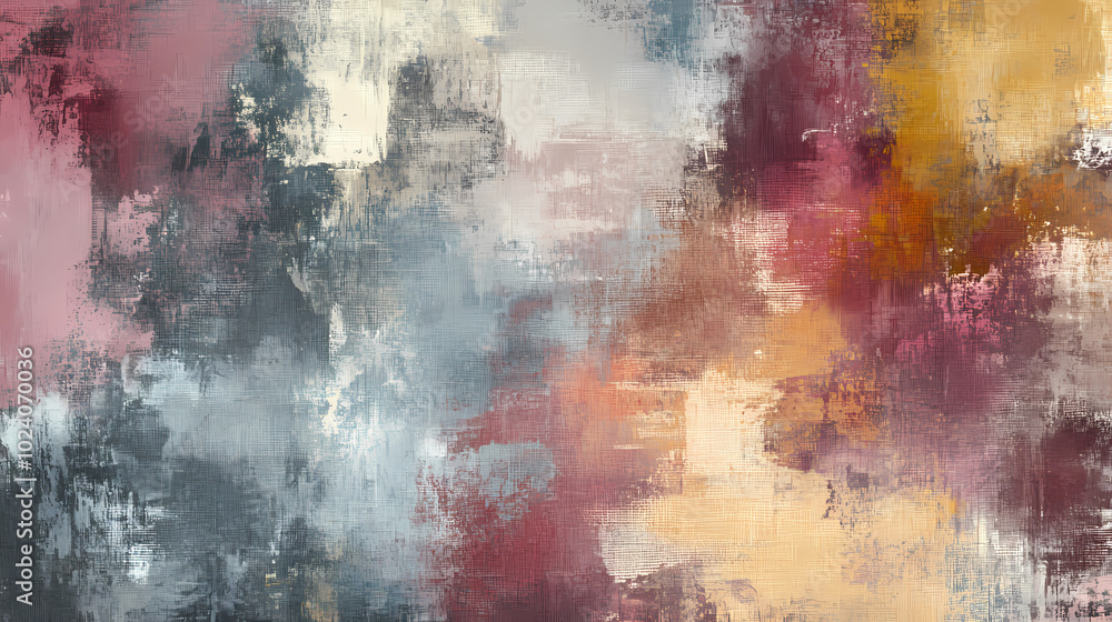 Obraz premium Oil paint strokes on wide canvas textured background decorating art painting illustration, generated ai. Textured Canvas. Illustration