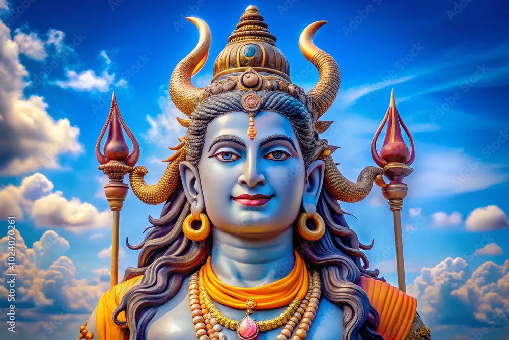 Obraz premium Animated Lord Shiva for Maha Shivratri Festival with Transparent Background, Perfect for Celebrations and Decorations