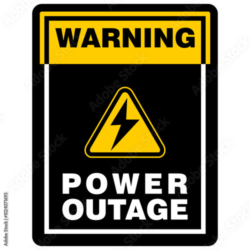 Warning, Power Outage, sign vector
