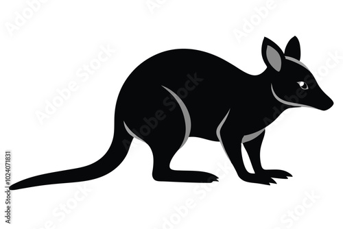 Solid color Pademelon animal vector design