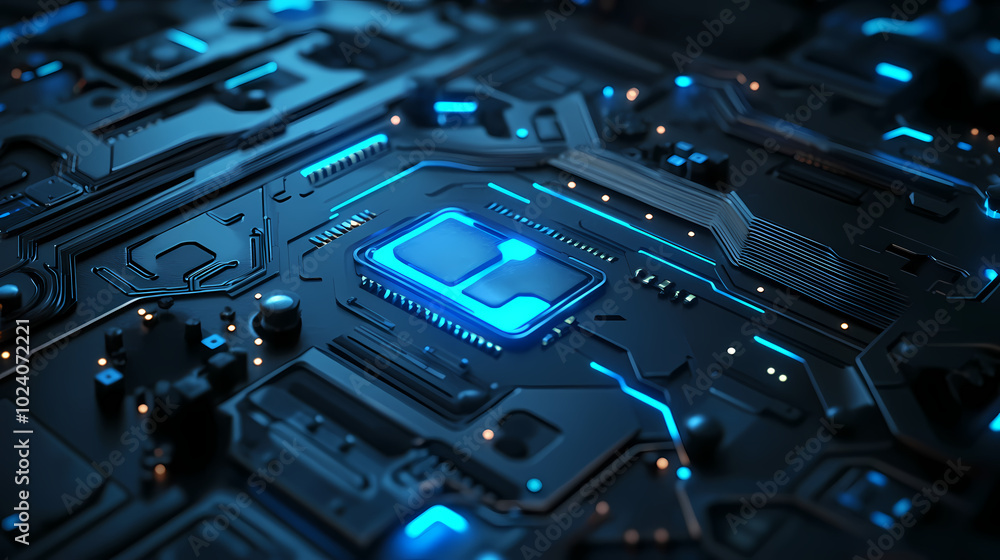 Precise high-tech machine etches intricate design onto metal surface, emitting bright blue light, within a modern. Metal Engraving. Illustration Precise high-tech machine etches intricate design onto metal surface, emitting bright blue light, within a modern. Metal Engraving. Illustration
