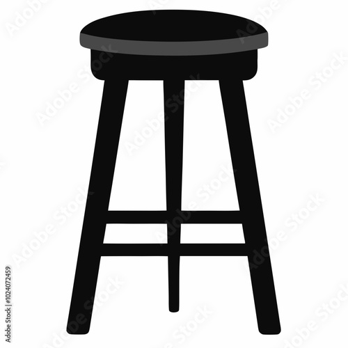 Bar stool silhouette vector illustration