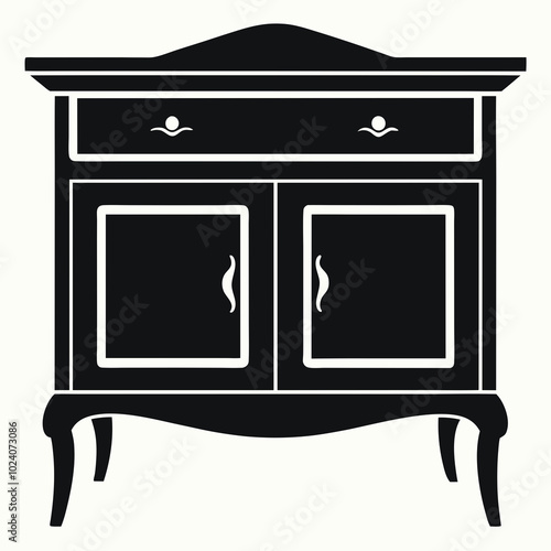 Sideboard silhouette vector illustration