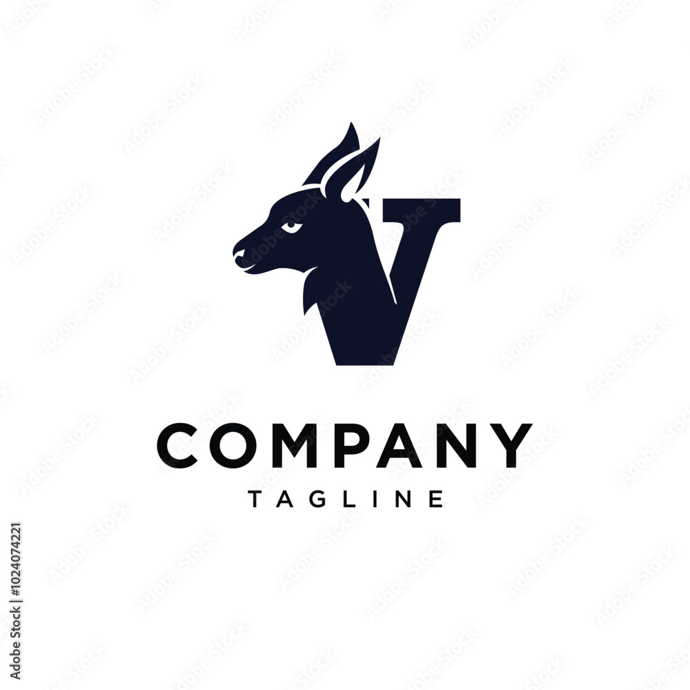 Letter V Wallaby logo icon vector Letter V Wallaby logo icon vector