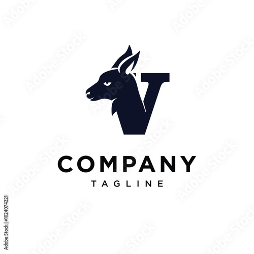 Letter V Wallaby logo icon vector