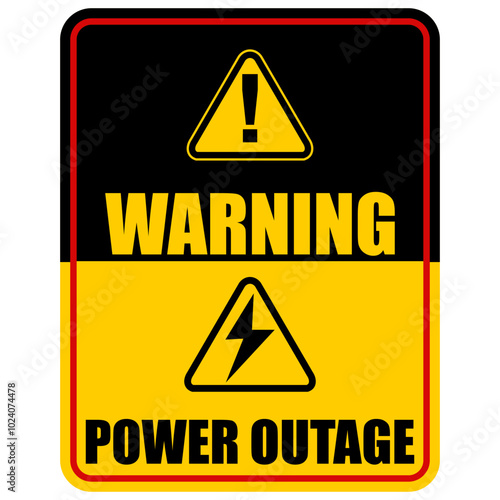 Warning, Power Outage, sign vector