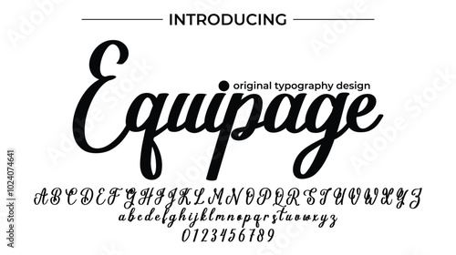 Equipage Font Stylish brush painted an uppercase vector letters, alphabet, typeface