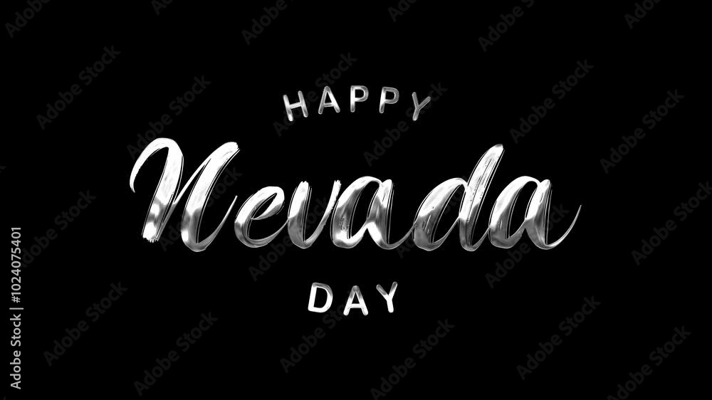 Happy Nevada Day Text Animation on Silver Color. Great for Happy Nevada Day Celebrations, for banner, social media feed wallpaper stories. Happy Nevada Day Text Animation on Silver Color. Great for Happy Nevada Day Celebrations, for banner, social media feed wallpaper stories.