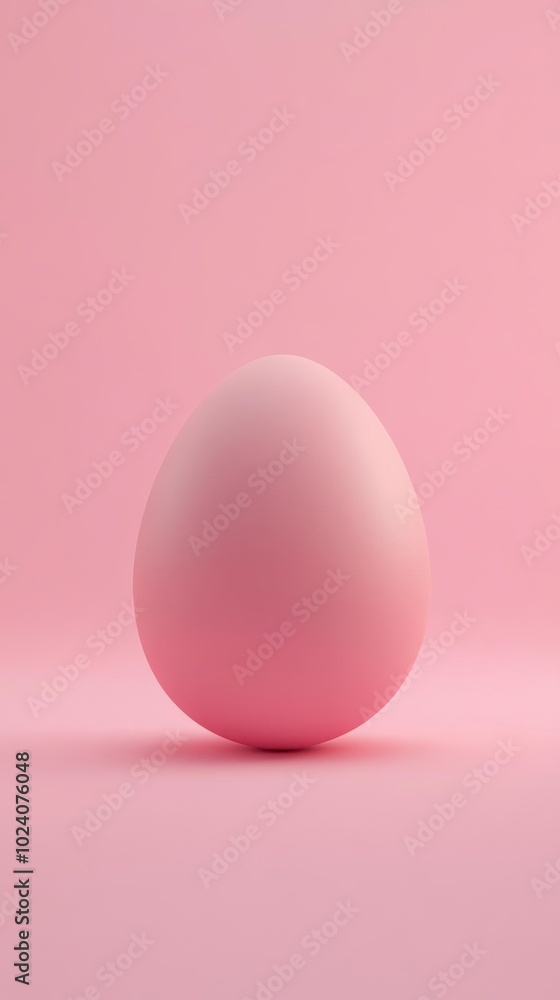 Fototapeta premium A single smooth egg sits against a solid background
