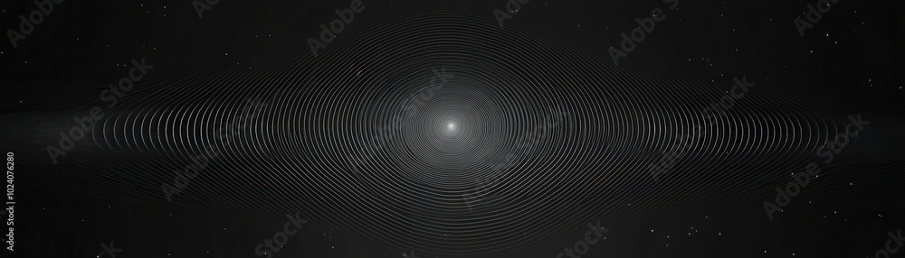 A White Spiderweb with Concentric Circles Against a Black Background with White Spots A White Spiderweb with Concentric Circles Against a Black Background with White Spots