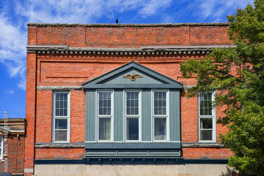 Facade with an eagle on Baker Street in Nelson, British Columbia, Canada aka Facade with an eagle on Baker Street in Nelson, British Columbia, Canada aka