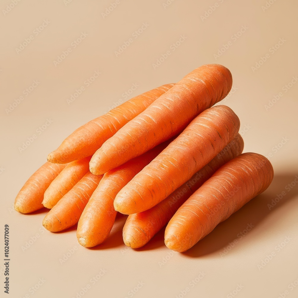 A pile of fresh vibrant carrots A pile of fresh vibrant carrots
