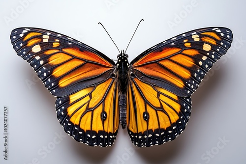 monarch butterfly with bold orange and black wings photo