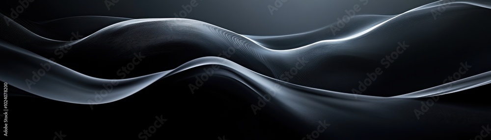 Abstract Wavy Lines with Subtle Texture and Depth on a Dark Background Abstract Wavy Lines with Subtle Texture and Depth on a Dark Background