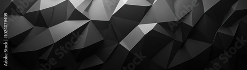 Abstract Black and White Geometric Polygonal Pattern