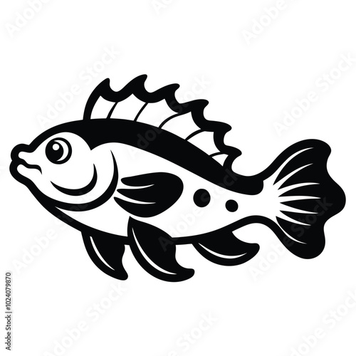 Solid color Oyster Toadfish animal vector design