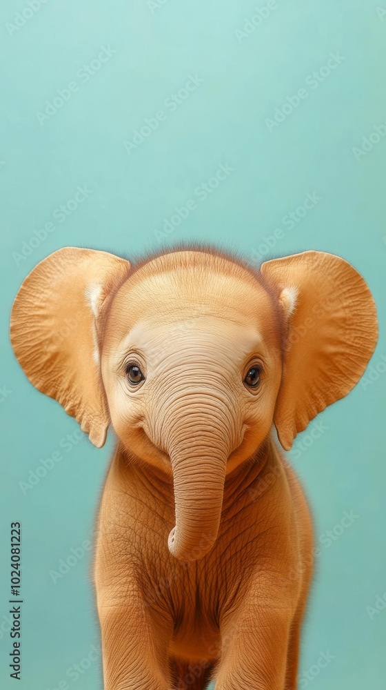 A baby elephant with large ears and a playful smile A baby elephant with large ears and a playful smile