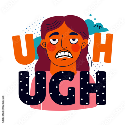 Annoyance sticker in flat style