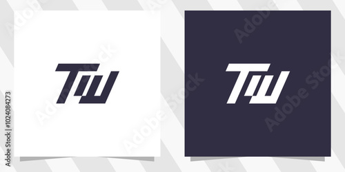 Letter tw wt logo design vector