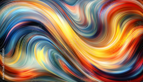 Abstract colorful wavy lines background.