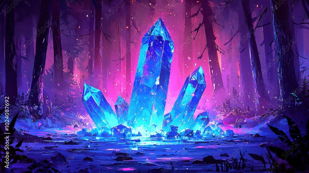 Captivating Crystal Discovery in Enchanted Forest Captivating Crystal Discovery in Enchanted Forest