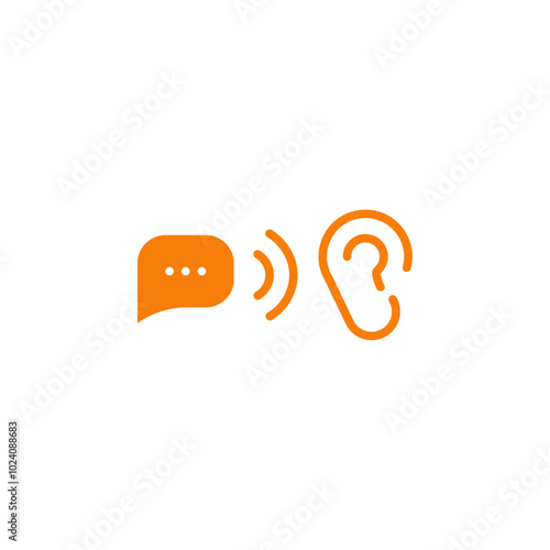 Active listening icon Outline vector for web ui