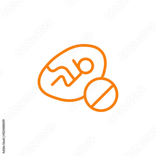 Abortion of fetus icon Outline vector for web ui