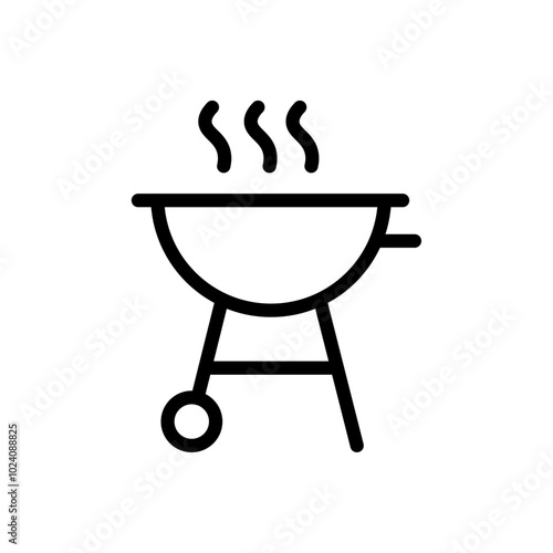Barbecue grill icon Outline vector for web ui
