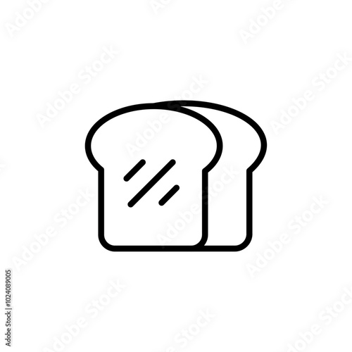 Bread slice icon Outline vector for web ui