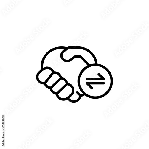 Business agreement handshake icon Outline vector for web ui