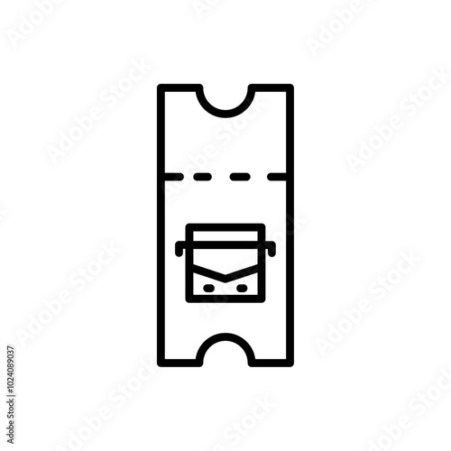 Bus Ticket icon Outline vector for web ui